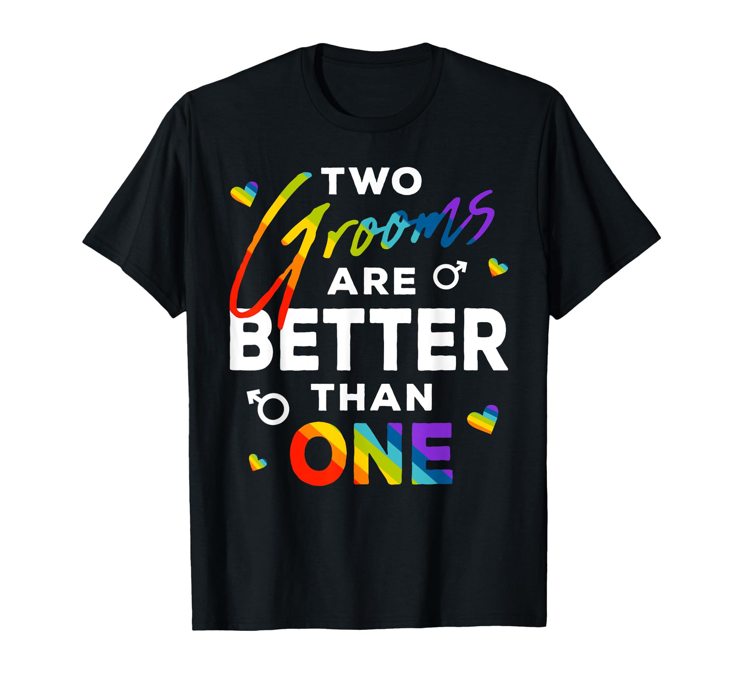 180g pure cotton round neck single-sided printed T-shirt, two grooms are better than one LGBT gay wedding pride gift T-shirt, casual T-shirt for men and women, perfect T-shirt for holiday gifts, Christmas gifts, 2025 gifts, New Year gifts
