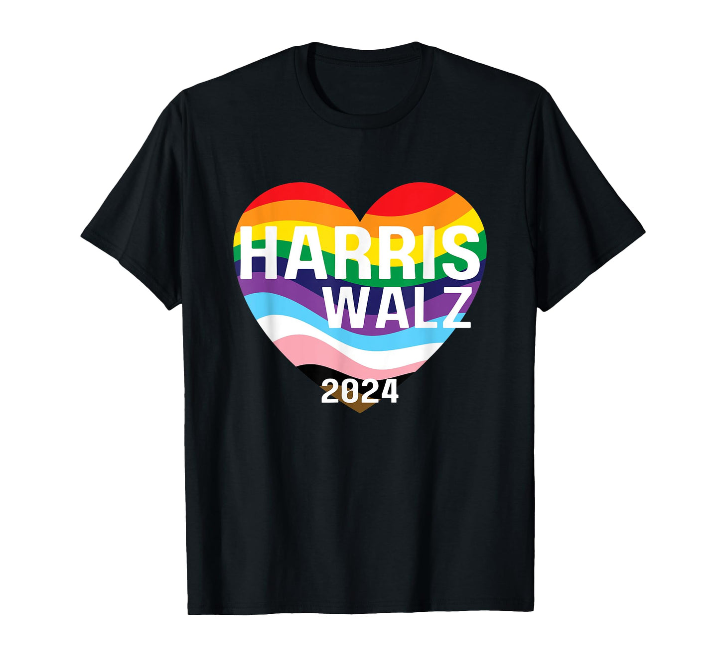 180g cotton round neck single side printed T-shirt, Harris Walz 2024 LGBTQ gay pride rainbow Kamala Harris T-shirt, casual T-shirts for men and women, perfect T-shirt for holiday gifts, Christmas gifts, 2025 gifts, New Year gifts