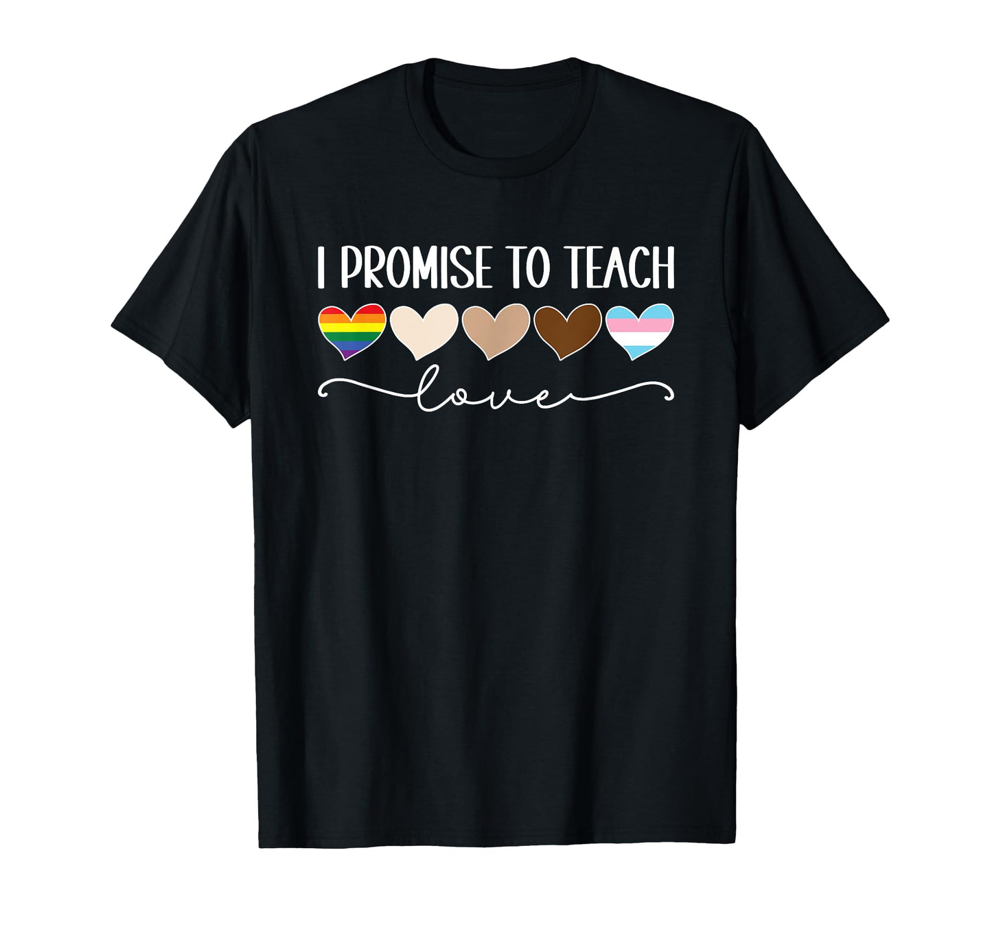 180g cotton round neck single side printed t-shirt, LGBTQ pride ally shirt I promise to teach love pride teacher t-shirt, casual t-shirt for men and women, perfect t-shirt for holiday gift, Christmas gift, 2025 gift, New Year gift