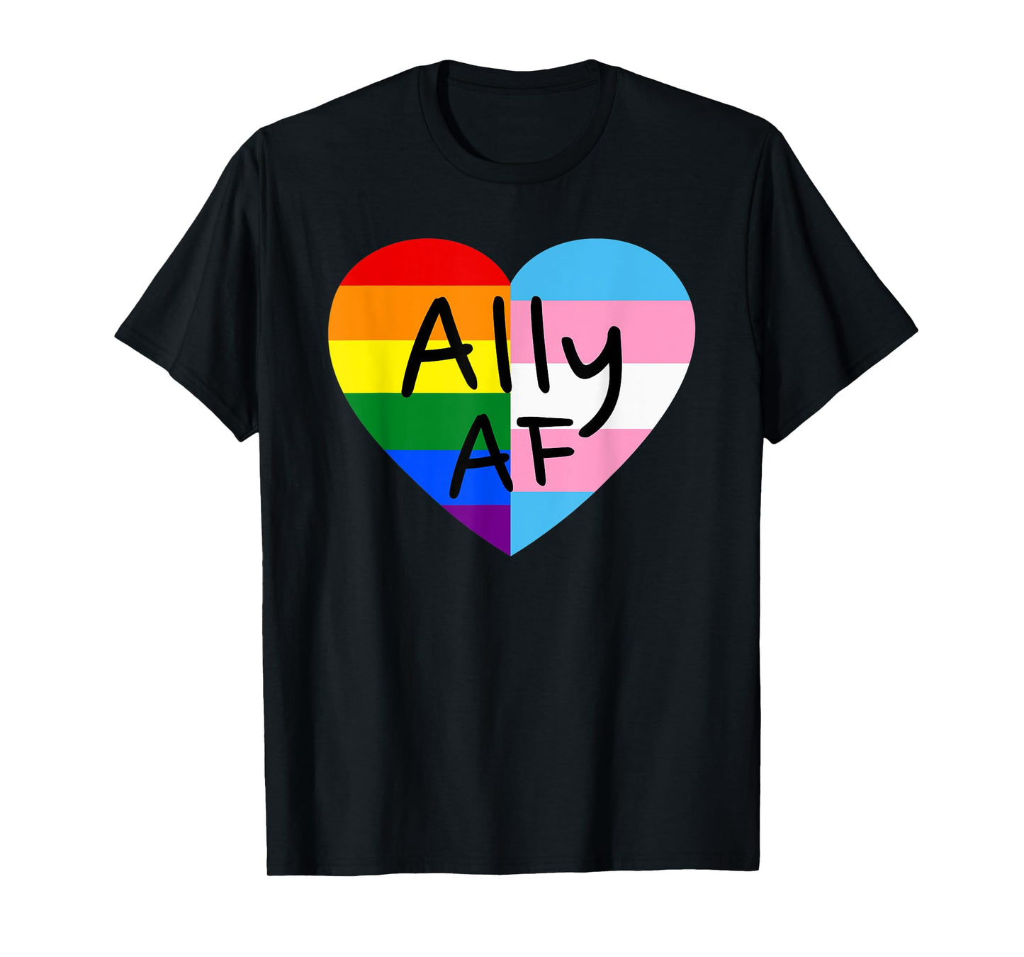180g pure cotton round neck single side printed T-shirt, Ally AF LGBTQ flag gay pride equality transgender lesbian queer T-shirt, casual T-shirts for men and women, perfect T-shirt for holiday gifts, Christmas gifts, 2025 gifts, New Year gifts