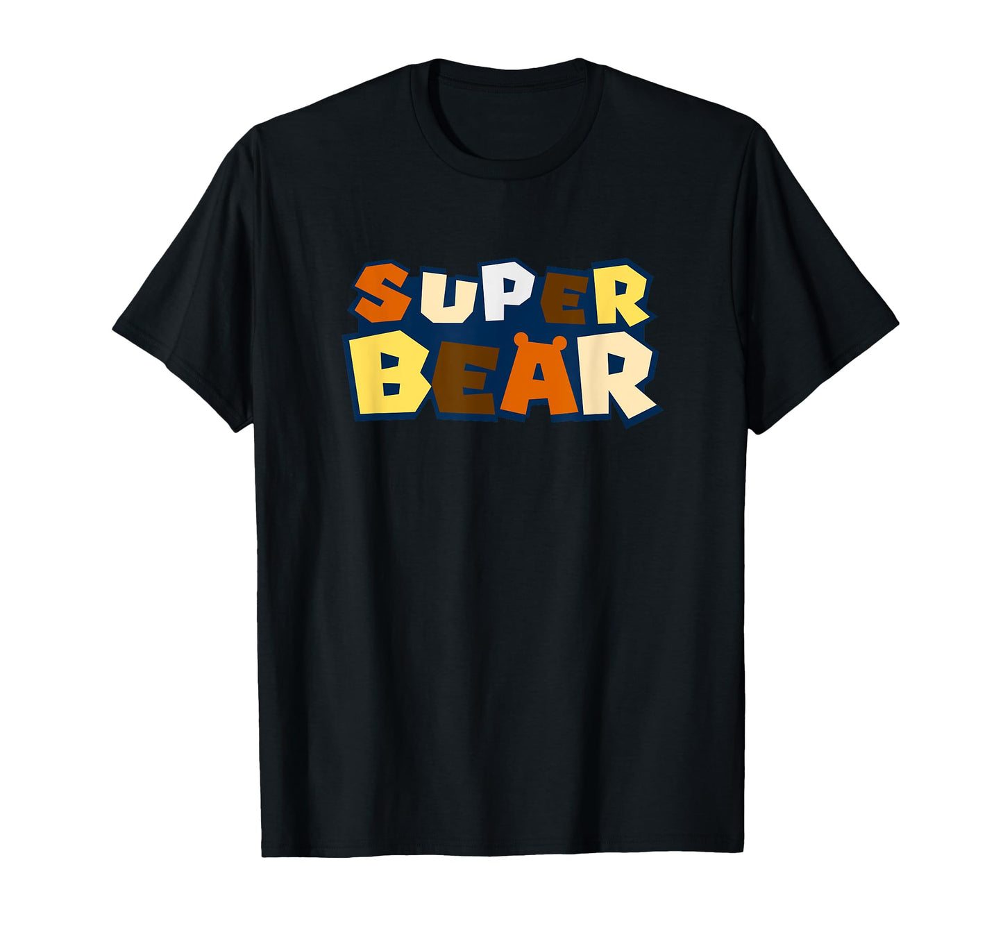 180g cotton round neck single side printed t-shirt, gay bear shirt with bear pride flag super bear gay dad t-shirt, casual t-shirt for men and women, perfect t-shirt for holiday gift, Christmas gift, 2025 gift, New Year gift