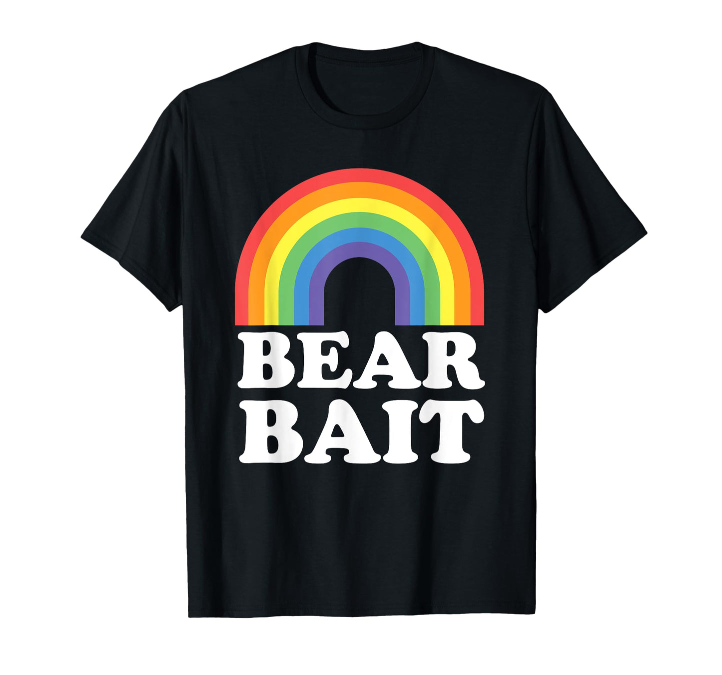 180g pure cotton round neck single side printed T-shirt, gay Bear Bait rainbow LGBT T-shirt, casual T-shirt for men and women, perfect T-shirt for holiday gifts, Christmas gifts, 2025 gifts, New Year gifts