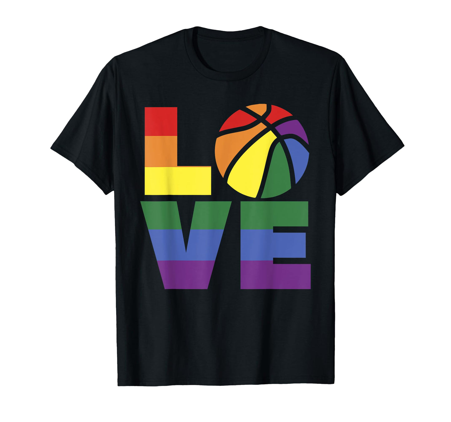180g pure cotton round neck single side printed T-shirt, LGBT love fun rainbow basketball gay pride player fan T-shirt, casual T-shirt for men and women, perfect T-shirt for holiday gifts, Christmas gifts, 2025 gifts, New Year gifts