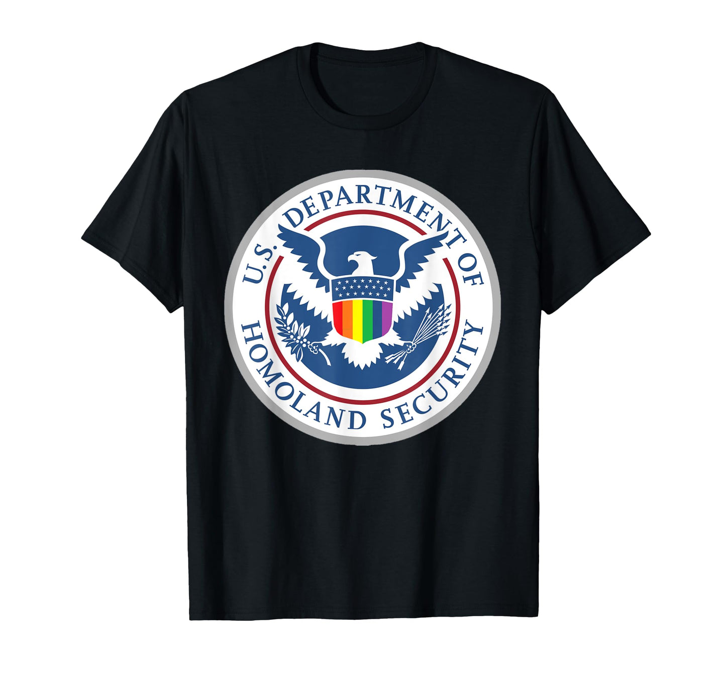 180g pure cotton round neck single-sided printed T-shirt, Homoland Security Department LGBT gay pride shirt, casual T-shirts for men and women, perfect T-shirt for holiday gifts, Christmas gifts, 2025 gifts, New Year gifts