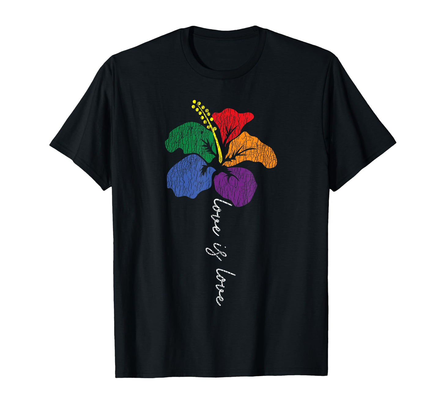 180g pure cotton round neck single-sided printed T-shirt, love is love rainbow lily LGBT gay T-shirt, casual T-shirt suitable for men and women, perfect T-shirt for holiday gifts, Christmas gifts, 2025 gifts, New Year gifts