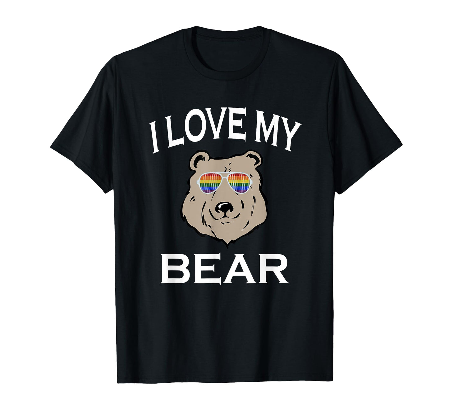 180g pure cotton round neck single side printed T-shirt, I love my gay bear T-shirt boyfriend husband LGBT gift T-shirt, casual T-shirt for men and women, perfect T-shirt for holiday gifts, Christmas gifts, 2025 gifts, New Year gifts