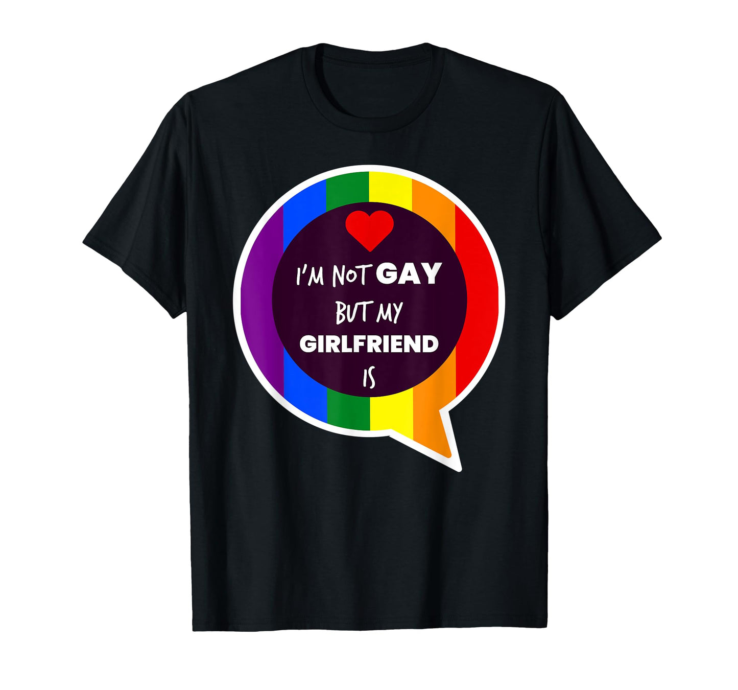 180g pure cotton round neck single side printed t-shirt, I'm not gay but my girlfriend is t-shirt - gay pride shirt, casual t-shirts for men and women, perfect t-shirt for holiday gifts, Christmas gifts, 2025 gifts, New Year gifts