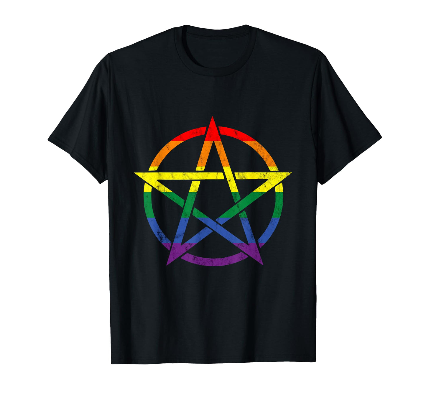 180g pure cotton round neck single side printed T-shirt, LGBT five-pointed star gothic gay pride wicca gay witchcraft T-shirt, casual T-shirt for men and women, perfect T-shirt for holiday gifts, Christmas gifts, 2025 gifts, New Year gifts