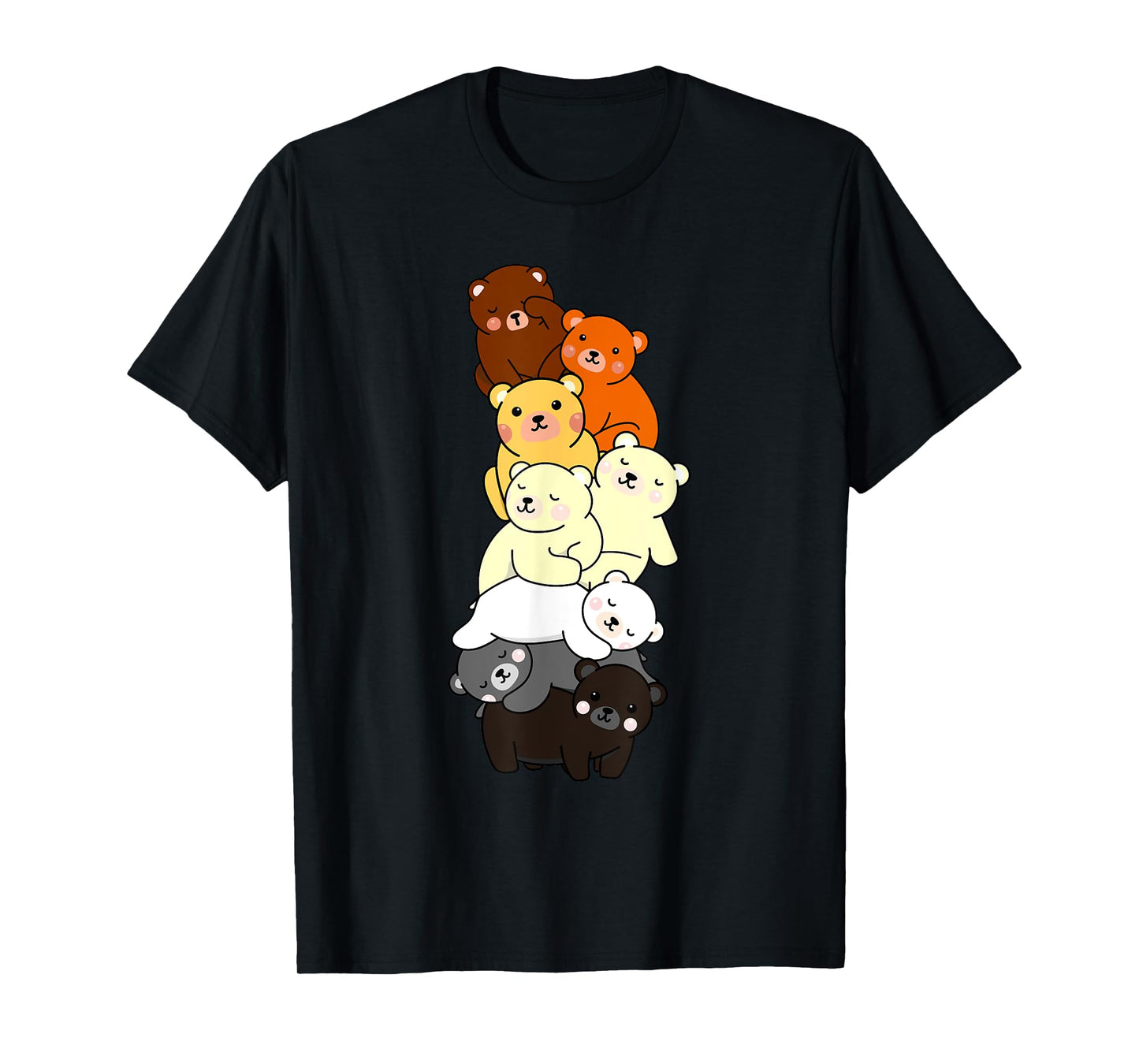 180g cotton round neck single side printed t-shirt, cute gay bear pride flag colors gay bear cub t-shirt, casual t-shirt for men and women, perfect t-shirt for holiday gift, Christmas gift, 2025 gift, New Year gift