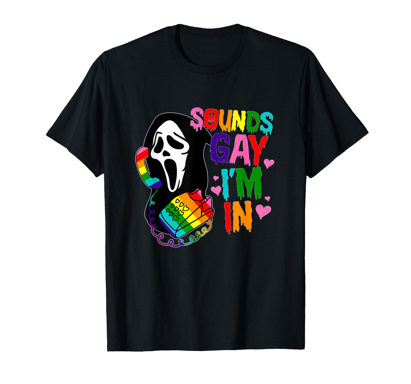 180g pure cotton round neck single-sided printed T-shirt, Ghost Sounds Gay I participate in LGBT Pride Month T-shirt, casual T-shirts for men and women, perfect T-shirt for holiday gifts, Christmas gifts, 2025 gifts, New Year gifts