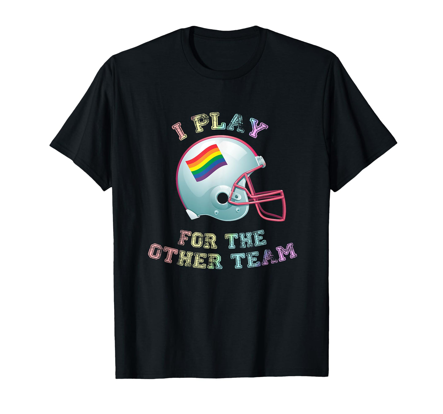 180g pure cotton round neck single side printed t-shirt, I play for another team gay pride football t-shirt, casual t-shirts for men and women, perfect t-shirt for holiday gifts, Christmas gifts, 2025 gifts, New Year gifts