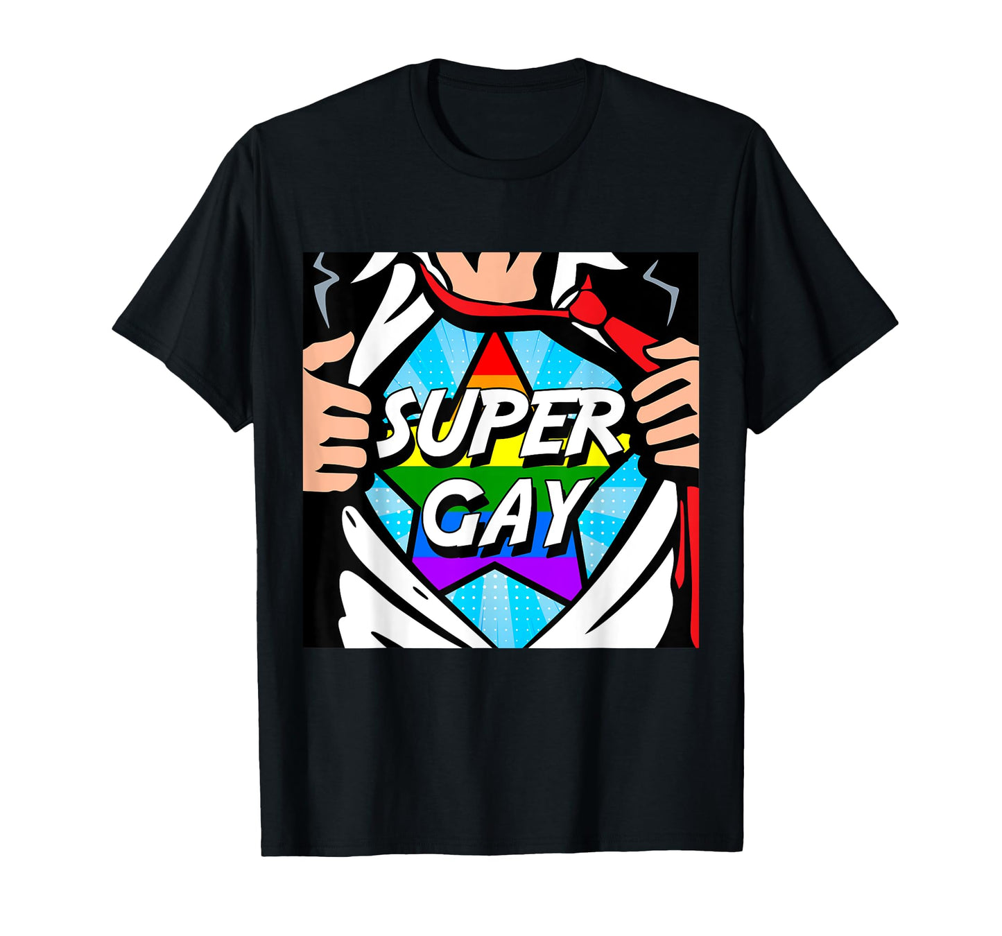 180g pure cotton round neck single side printed T-shirt, funny superhero super gay coming out LGBT T-shirt, casual T-shirt for men and women, perfect T-shirt for holiday gifts, Christmas gifts, 2025 gifts, New Year gifts