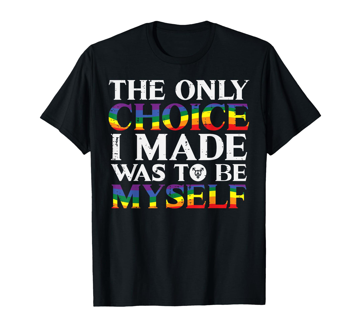 180g pure cotton round neck single side printed T-shirt, gay pride choose to be myself rainbow flag LGBTQ men and women T-shirt, casual T-shirt for men and women, perfect T-shirt for holiday gifts, Christmas gifts, 2025 gifts, New Year gifts