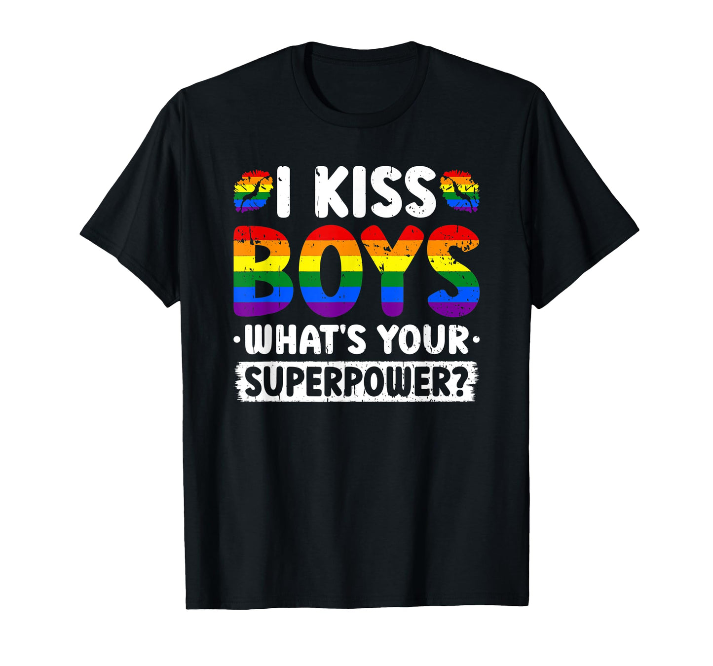 180g pure cotton round neck single-sided printed T-shirt, men's I Kiss Boys gay pride month LGBT gay T-shirt, casual T-shirts for men and women, perfect T-shirt for holiday gifts, Christmas gifts, 2025 gifts, New Year gifts