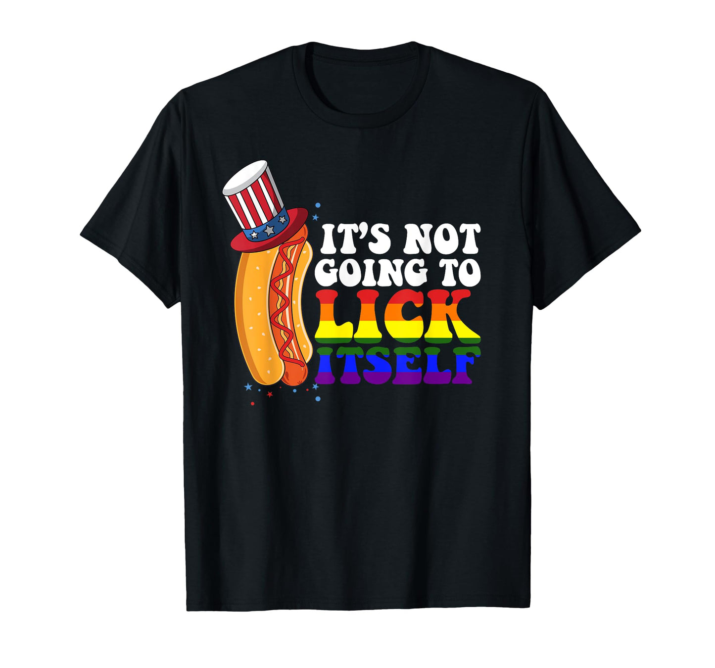 180g pure cotton round neck single-sided printed T-shirt, it won't lick itself LGBT-Q funny gay pride rainbow T-shirt, casual T-shirt for men and women, perfect T-shirt for holiday gifts, Christmas gifts, 2025 gifts, New Year gifts