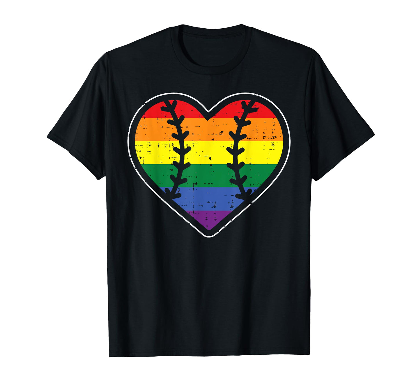 180g pure cotton round neck single side printed T-shirt, baseball heart sports LGBTQ rainbow flag gay pride ally T-shirt, casual T-shirts for men and women, perfect T-shirt for holiday gifts, Christmas gifts, 2025 gifts, New Year gifts