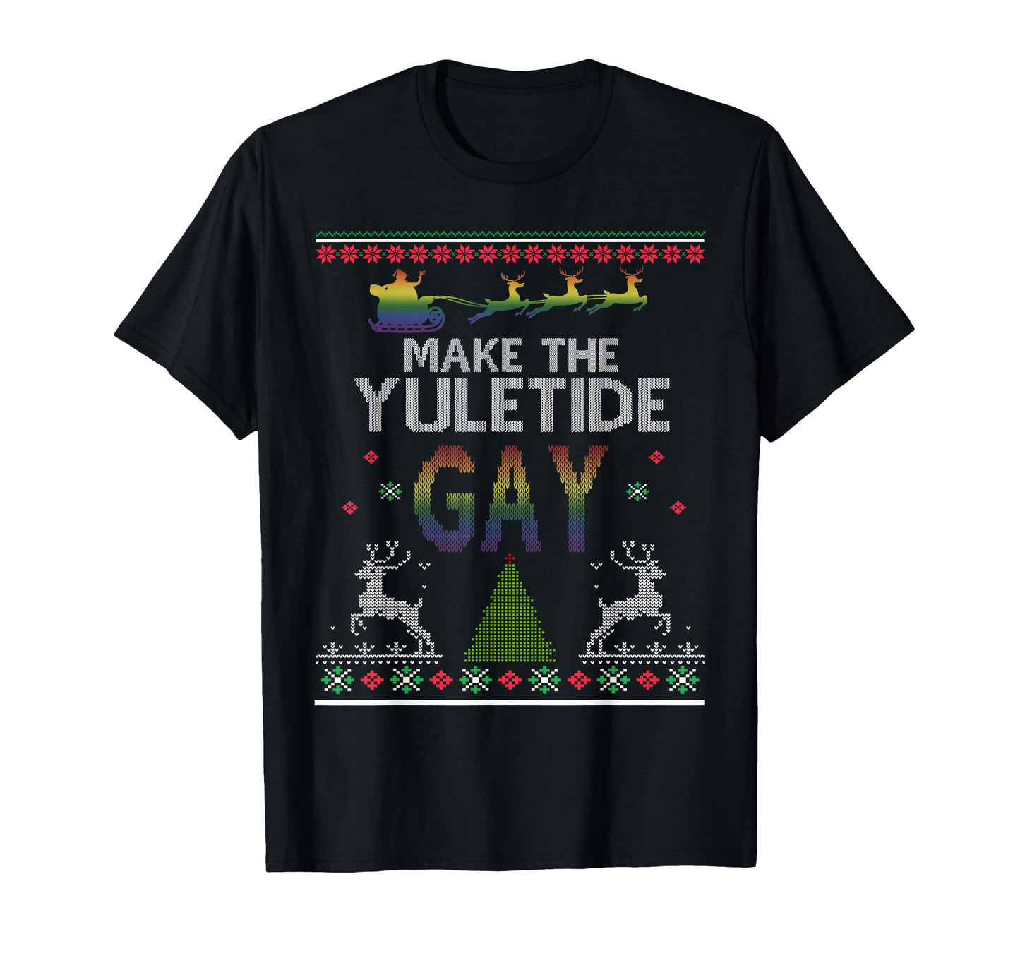 180g pure cotton round neck single side printed t-shirt, ugly christmas LGBTQ pride Santa Claus made Christmas gay t-shirt, casual t-shirts for men and women, perfect t-shirt for holiday gift, Christmas gift, 2025 gift, New Year gift