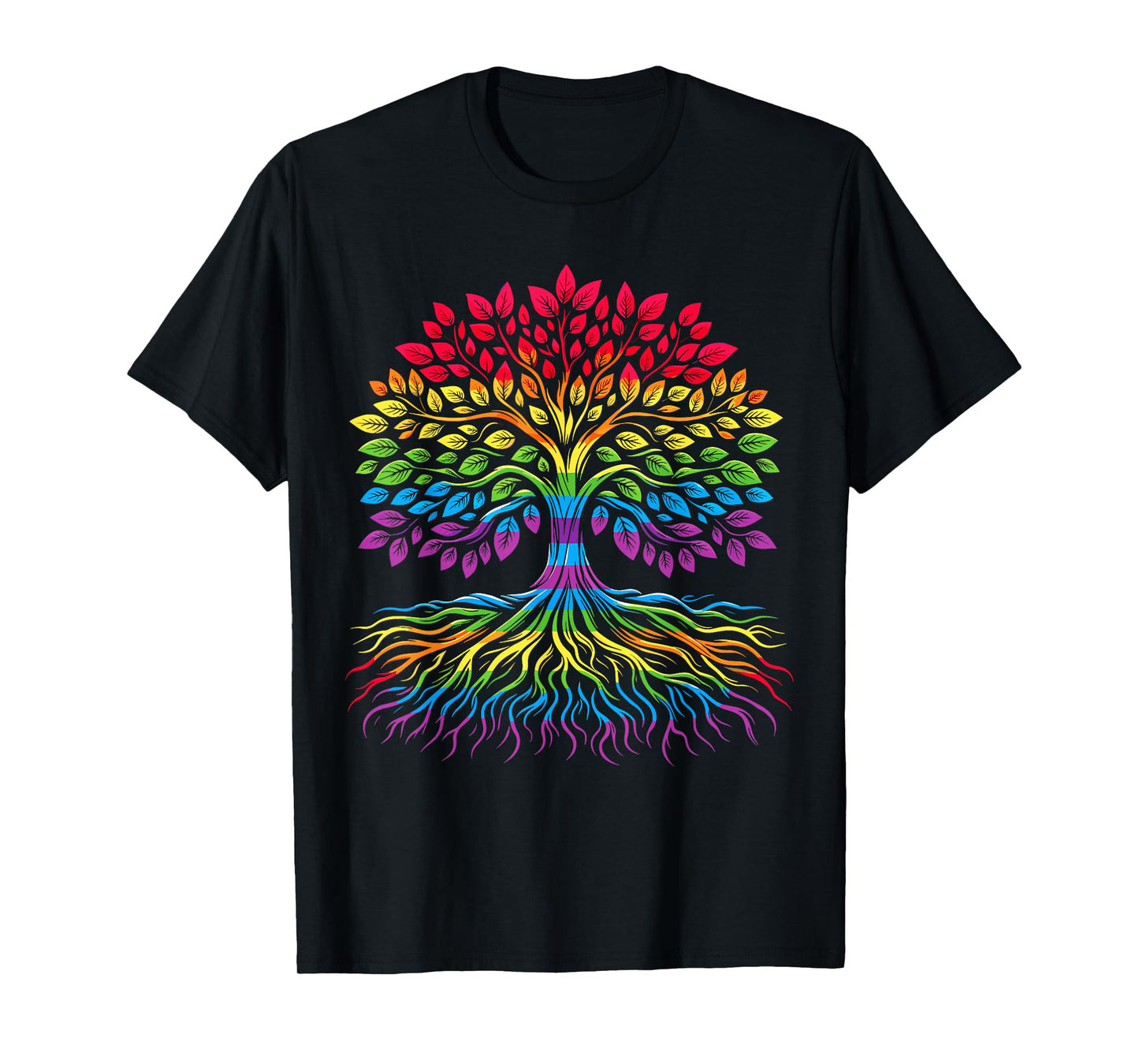 180g pure cotton round neck single side printed T-shirt, Tree of Life Rainbow LGBT Gay Pride Flag Ally T-shirt, Casual T-shirt for men and women, Perfect T-shirt for holiday gifts, Christmas gifts, 2025 gifts, New Year gifts