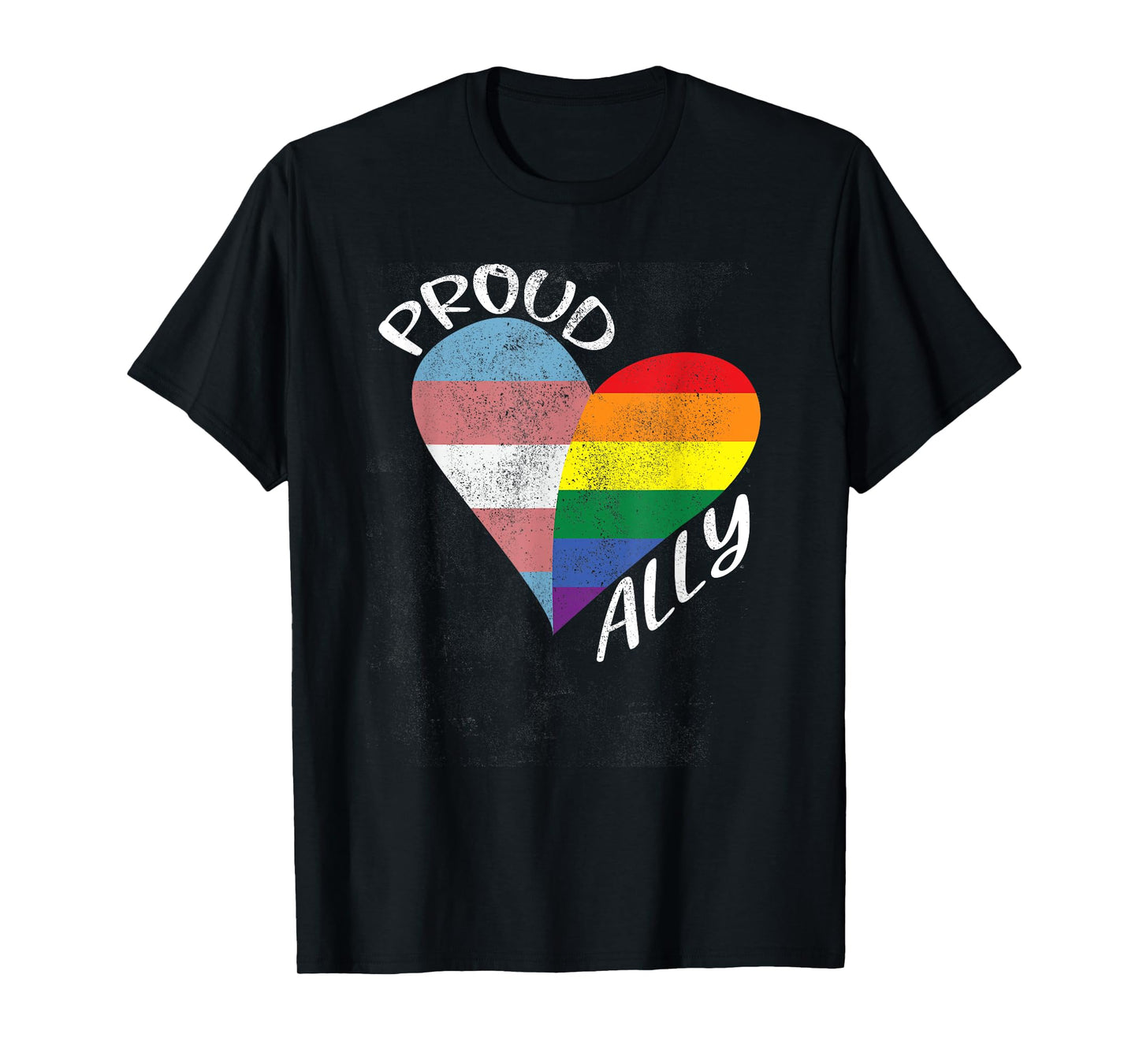 180g pure cotton round neck single-sided printed T-shirt, Proud Ally LGBT heart-shaped gay pride month T-shirt, casual T-shirts for men and women, perfect T-shirt for holiday gifts, Christmas gifts, 2025 gifts, New Year gifts