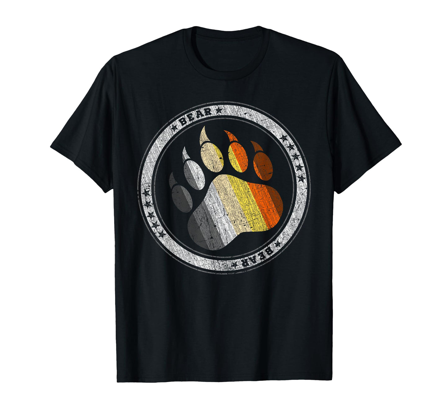 180g pure cotton round neck single side printed T-shirt, bear paw color is the same as the bear community gay pride bear T-shirt, casual T-shirt suitable for men and women, perfect T-shirt for holiday gifts, Christmas gifts, 2025 gifts, New Year gifts