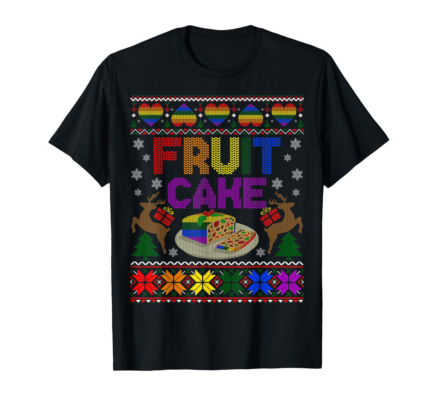 180g pure cotton round neck single side printed T-shirt, fruit cake funny gay ugly Christmas sweater LGBT T-shirt, casual T-shirts for men and women, perfect T-shirt for holiday gifts, Christmas gifts, 2025 gifts, New Year gifts
