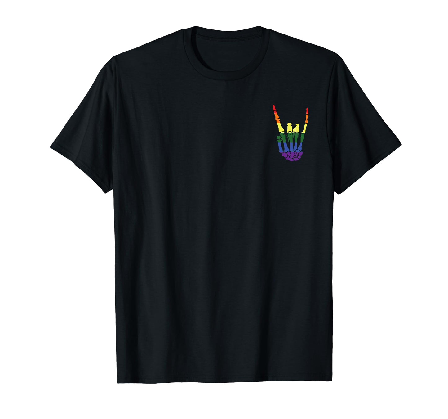 180g cotton round neck single side printed t-shirt, skull rock hand gay pride LGBT-Q ally rainbow men women t-shirt, casual t-shirts for men and women, perfect t-shirt for holiday gift, Christmas gift, 2025 gift, New Year gift