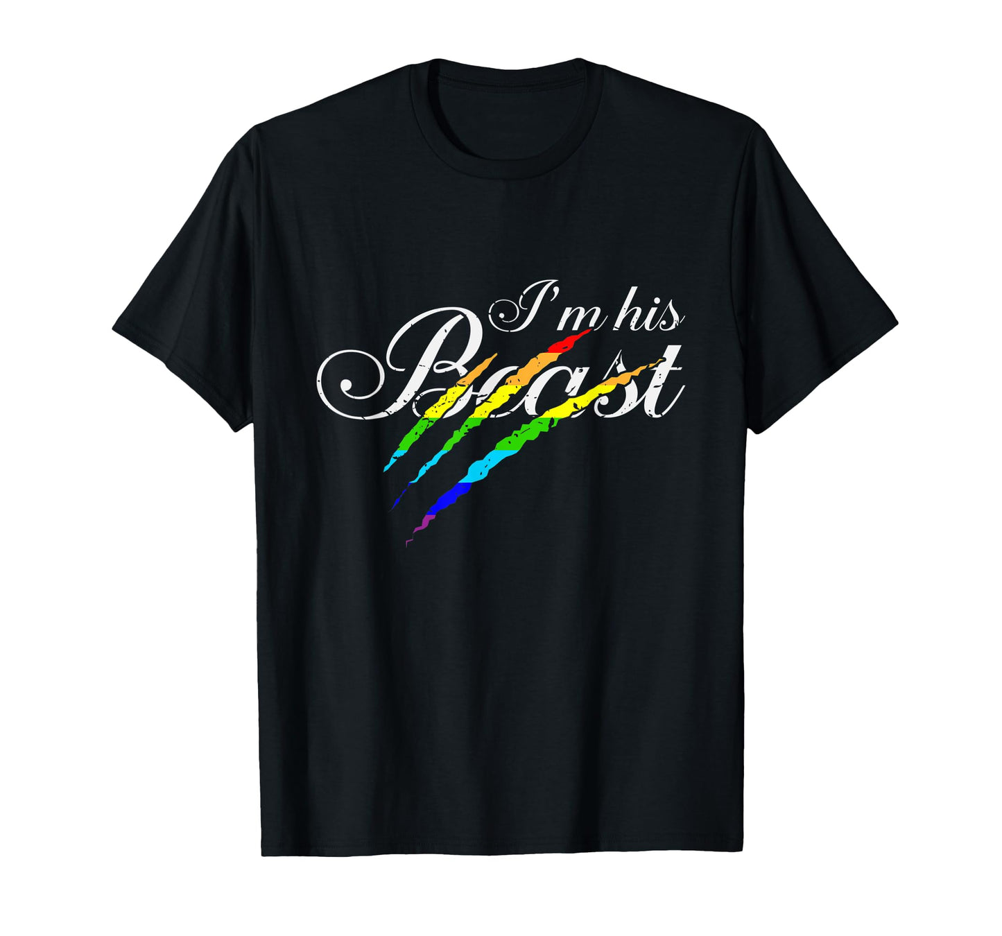 180g pure cotton round neck single-sided printed T-shirt, great couple gay-I am his beast LGBT gift T-shirt, casual T-shirt for men and women, perfect T-shirt for holiday gifts, Christmas gifts, 2025 gifts, New Year gifts