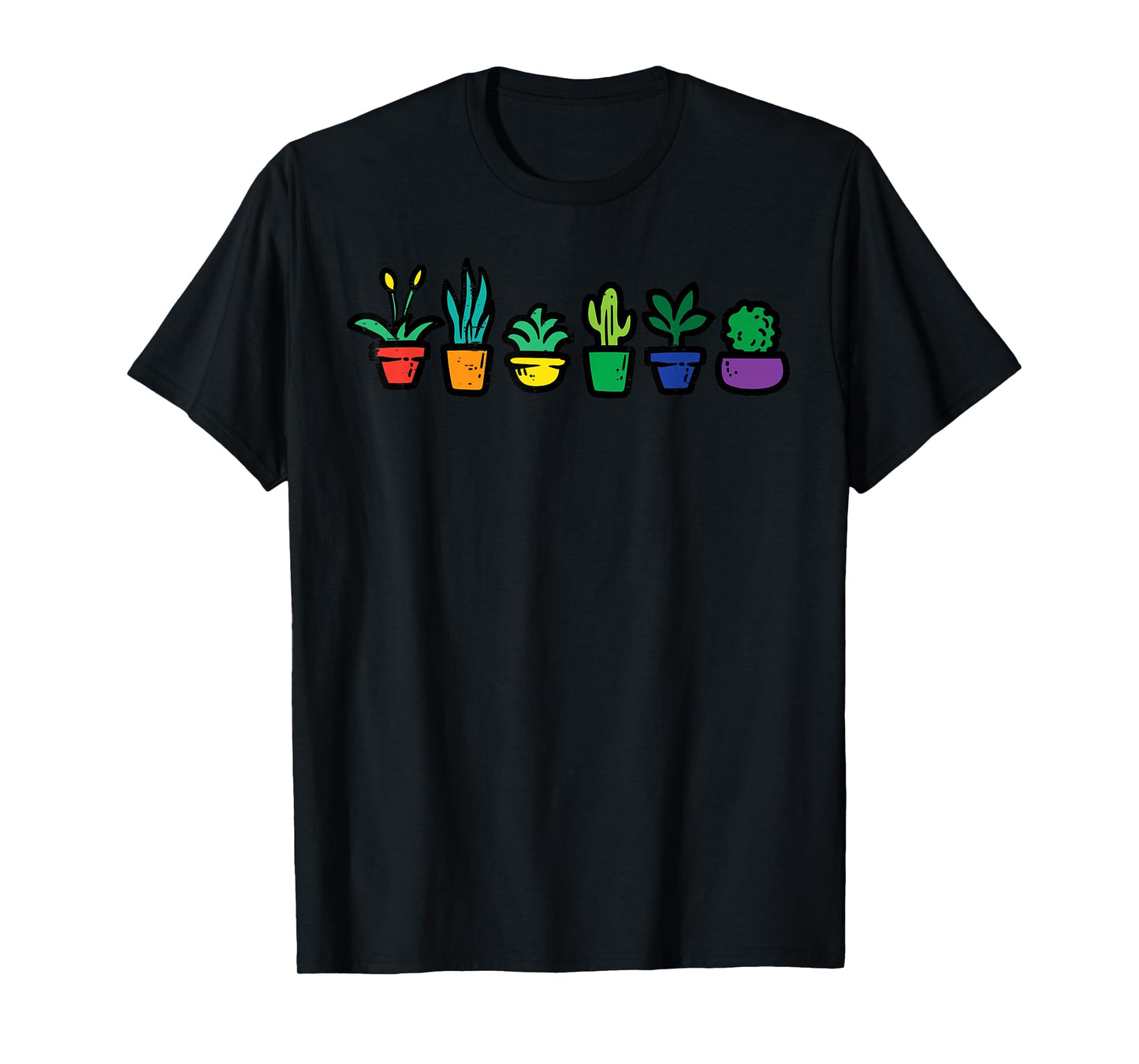 180g pure cotton round neck single side printed t-shirt, gay pride flower pot rainbow flag LGBTQ gardening women men t-shirt, casual t-shirts for men and women, perfect t-shirt for holiday gift, Christmas gift, 2025 gift, New Year gift