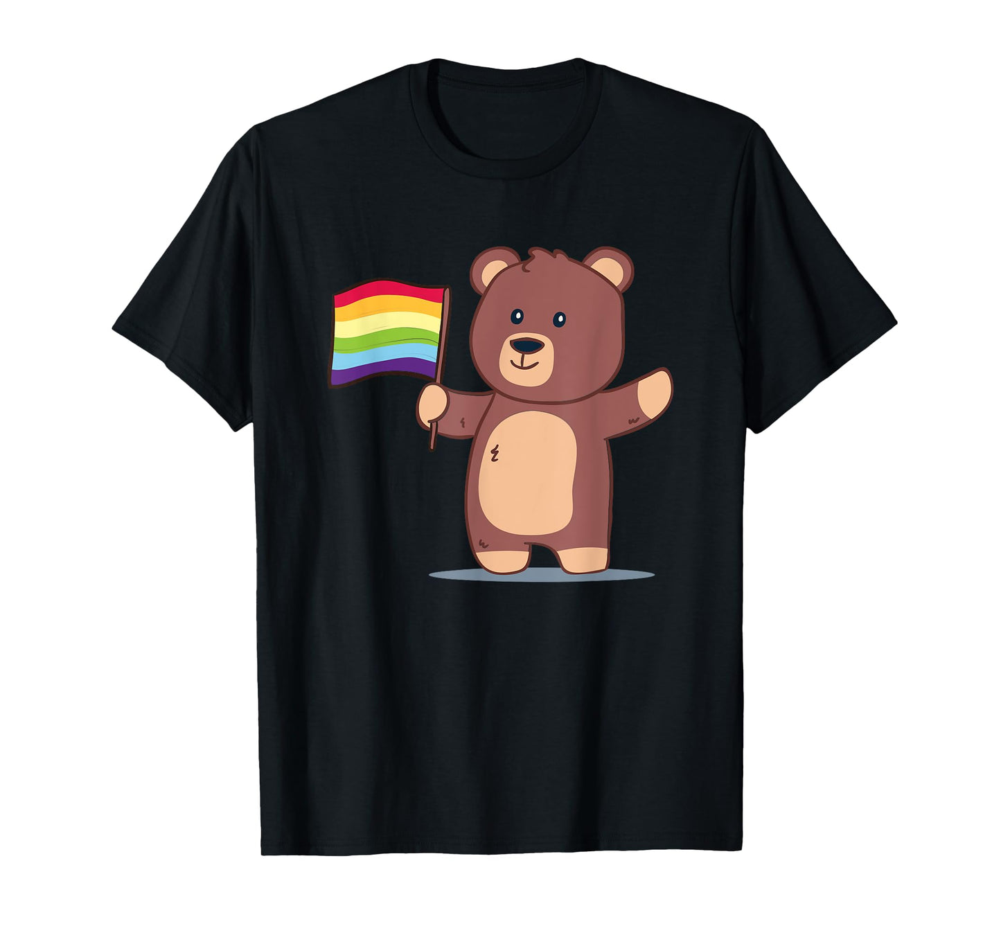 180g pure cotton round neck single side printed t-shirt, funny gay pride bear LGBT flag t-shirt, casual t-shirt for men and women, perfect t-shirt for holiday gift, Christmas gift, 2025 gift, New Year gift