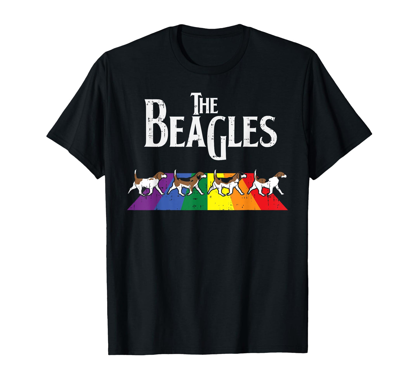180g pure cotton round neck single side printed t-shirt, beagle rainbow gay pride LGBT animal imitation gift t-shirt, casual t-shirt for men and women, perfect t-shirt for holiday gift, Christmas gift, 2025 gift, New Year gift