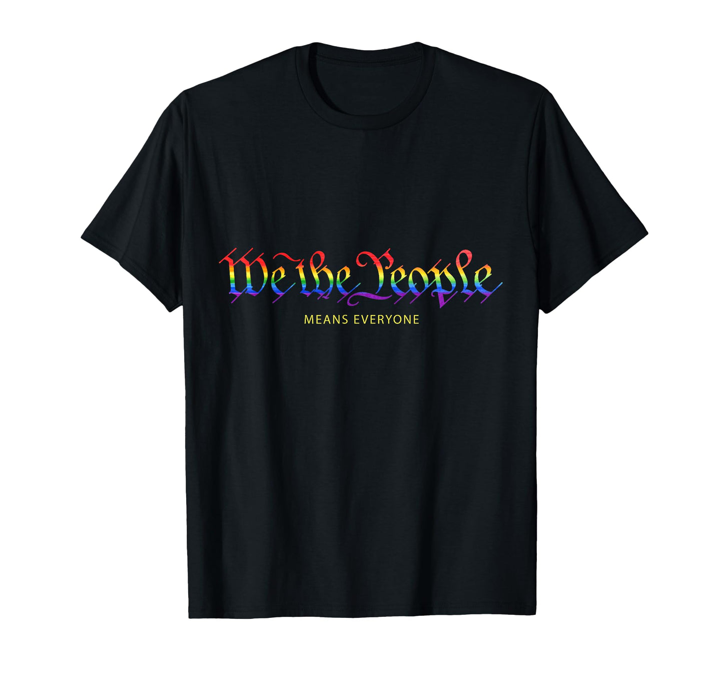 180g cotton round neck single side printed t-shirt, we the people means everyone rainbow gay pride t-shirt t-shirt, casual t-shirt for men and women, perfect t-shirt for holiday gift, Christmas gift, 2025 gift, New Year gift