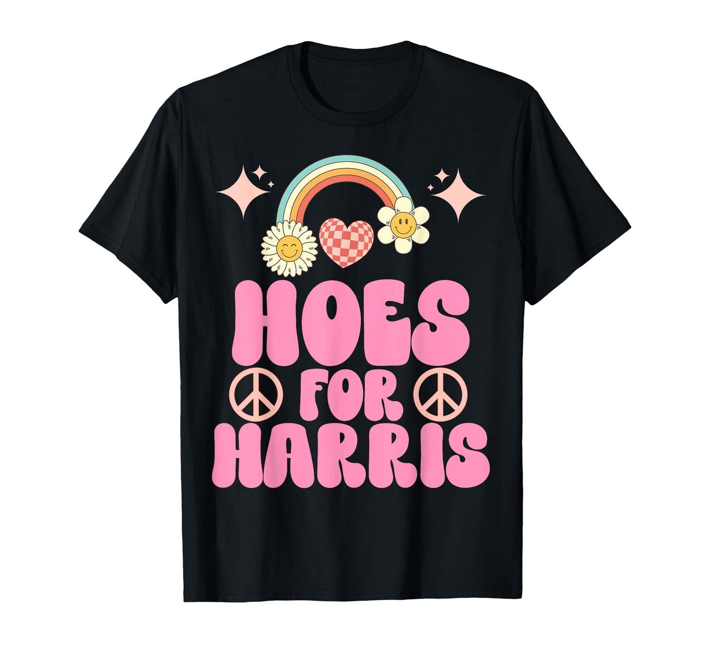 180g pure cotton round neck single side printed t-shirt, Hoes for Harris funny Kamala voters 2024 waltz humor supporter t-shirt, casual t-shirts for men and women, perfect t-shirt for holiday gifts, Christmas gifts, 2025 gifts, New Year gifts