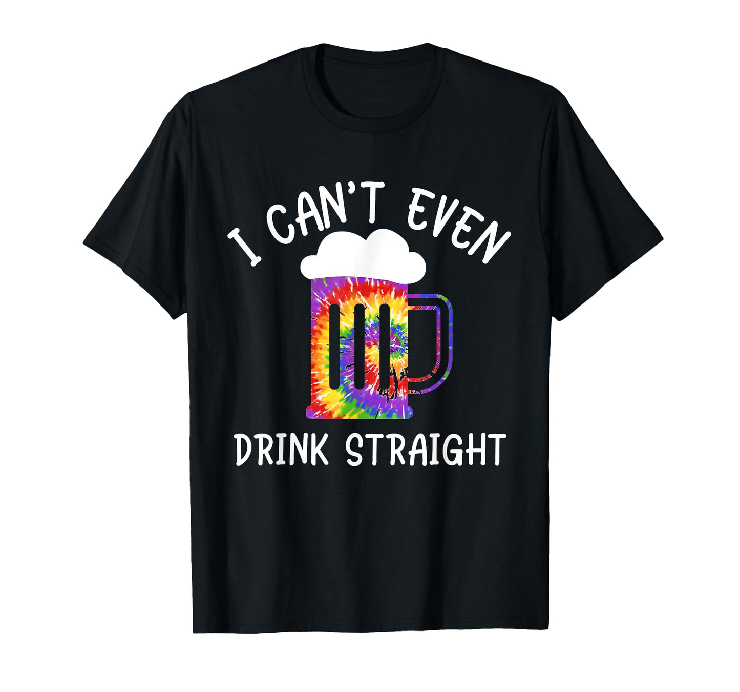 180g pure cotton round neck single side printed t-shirt, I'm so gay I can't even drink straight tie dye beer mug LGBTQ t-shirt, casual t-shirts for men and women, perfect t-shirt for holiday gifts, Christmas gifts, 2025 gifts, New Year gifts