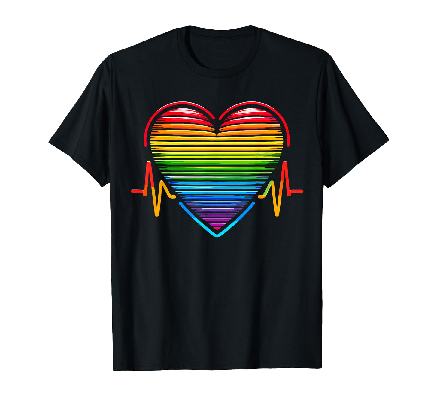180g pure cotton round neck single side printed t-shirt, gay heartbeat lesbian gay pride LGBT t-shirt, casual t-shirt for men and women, perfect t-shirt for holiday gift, Christmas gift, 2025 gift, New Year gift
