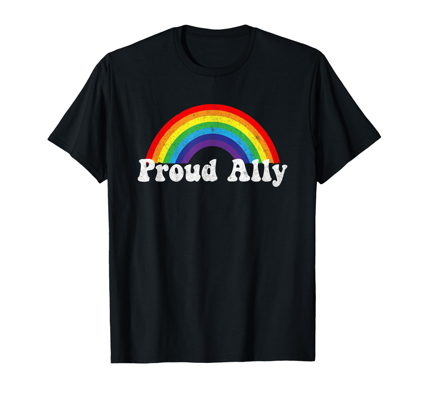 180g pure cotton round neck single-sided printed T-shirt, Proud Ally Pride gay LGBT sun and moon parade rainbow T-shirt, casual T-shirts for men and women, perfect T-shirt for holiday gifts, Christmas gifts, 2025 gifts, New Year gifts