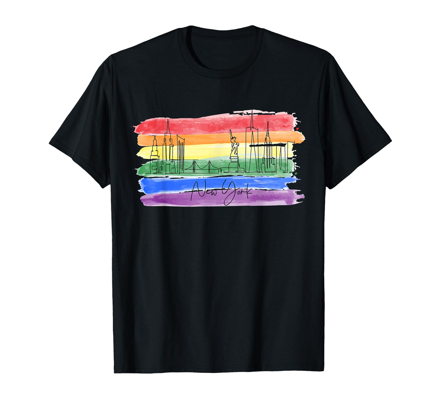 180g pure cotton round neck single side printed T-shirt, rainbow flag LGBTQIA pride month 2024 New York gay pride T-shirt, casual T-shirt for men and women, perfect T-shirt for holiday gift, Christmas gift, 2025 gift, New Year gift