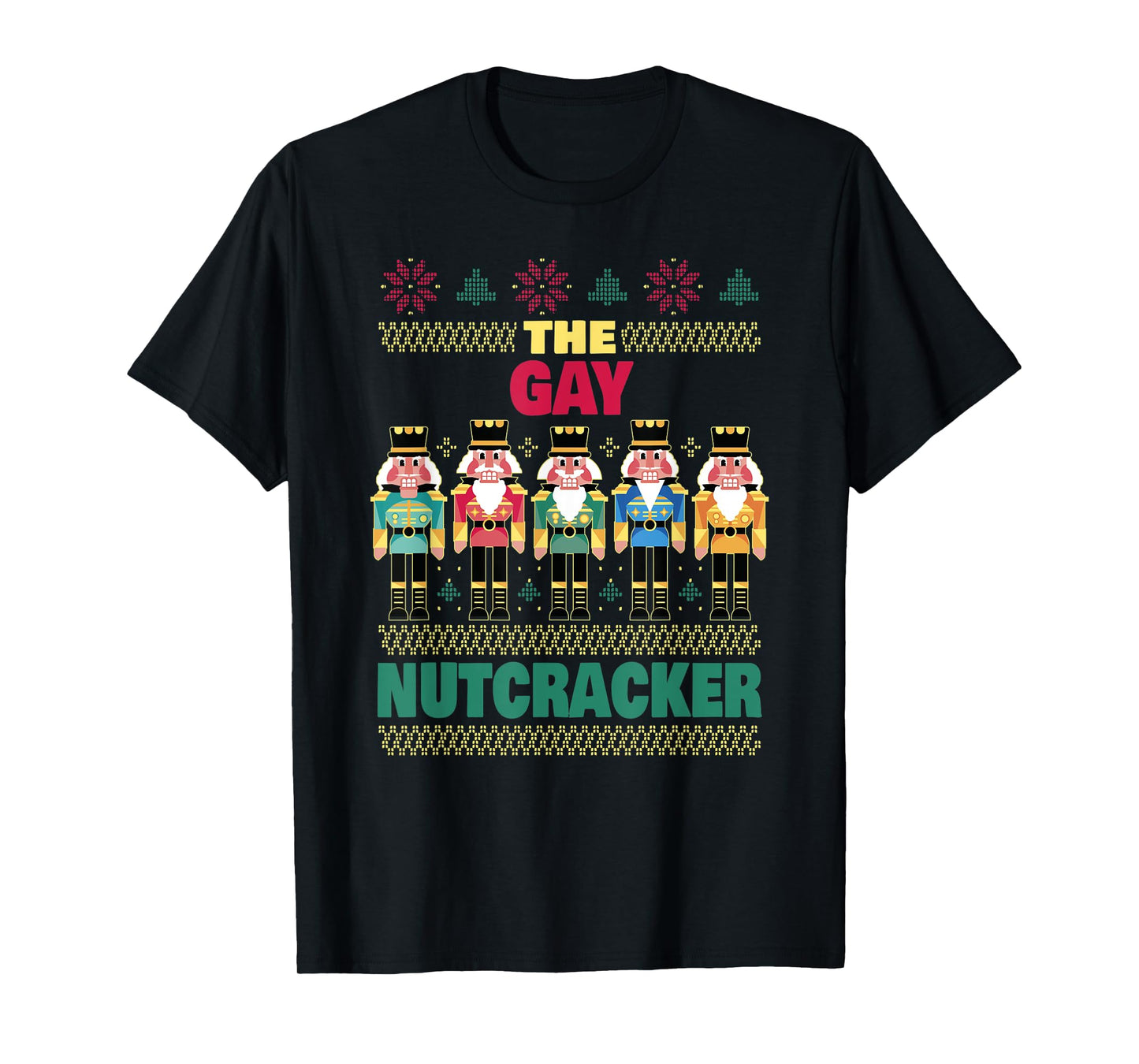 180g pure cotton round neck single side printed T-shirt, gay nutcracker funny gay Christmas family matching T-shirt, casual T-shirt for men and women, perfect T-shirt for holiday gifts, Christmas gifts, 2025 gifts, New Year gifts