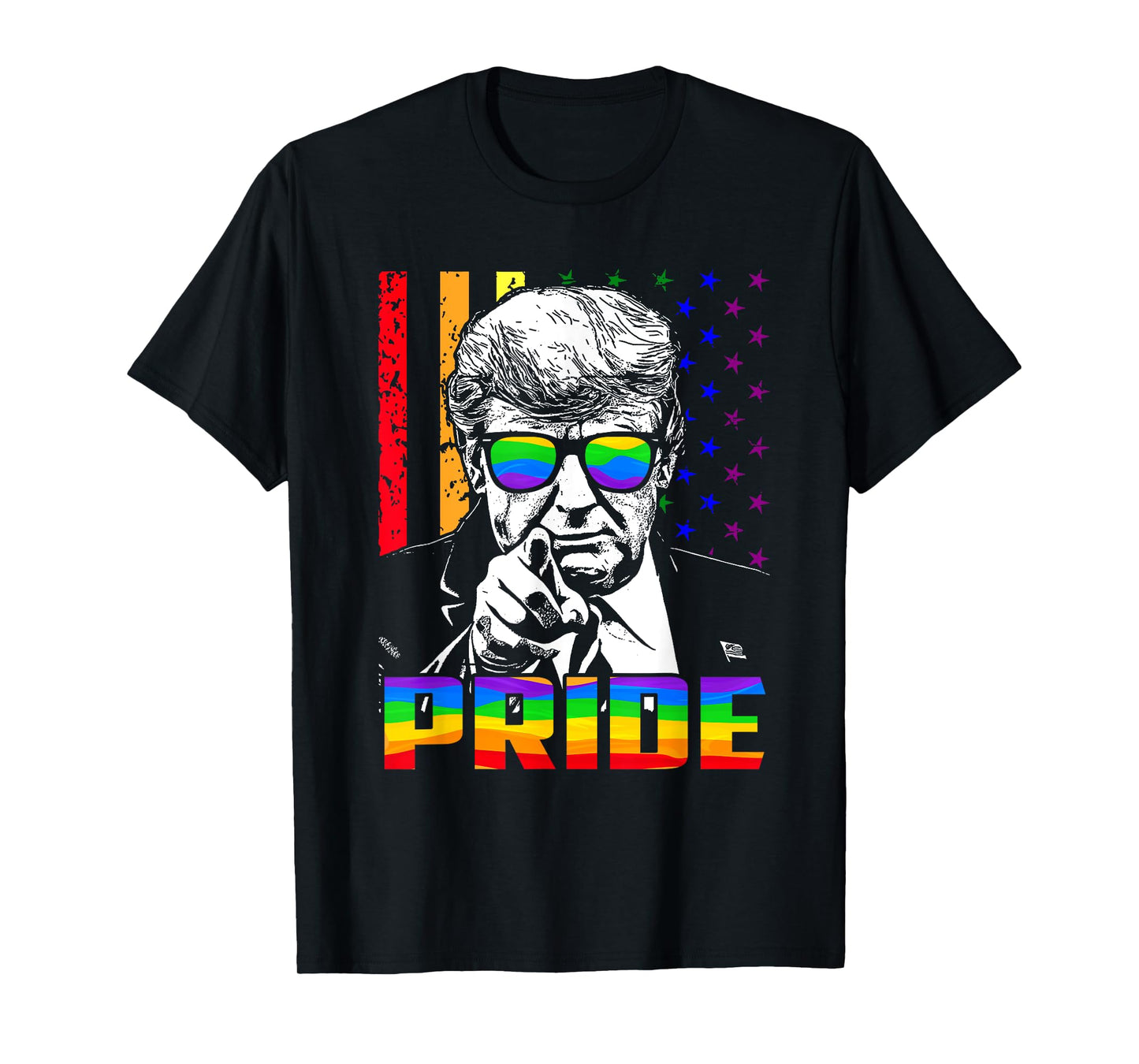 180g pure cotton round neck single side printed T-shirt, Trump LGBT rainbow sunglasses American flag gay pride month T-shirt, casual T-shirts for men and women, perfect T-shirt for holiday gifts, Christmas gifts, 2025 gifts, New Year gifts